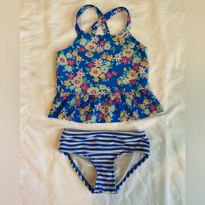 Floral Blue Kids Swim Set